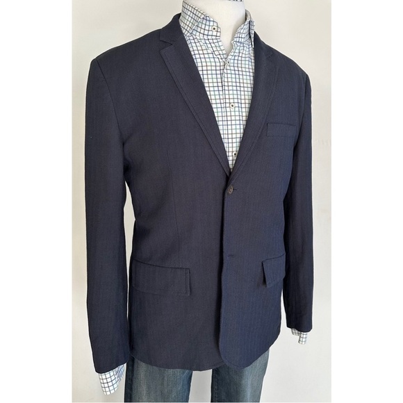 JACHS Troy Herringbone Unstructured Herringbone Blazer Large New - Picture 2 of 16